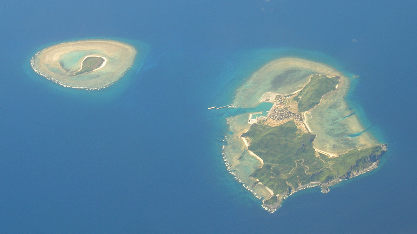 飛行機から見た渡名喜島