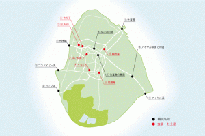 竹富島の観光スポットマップ